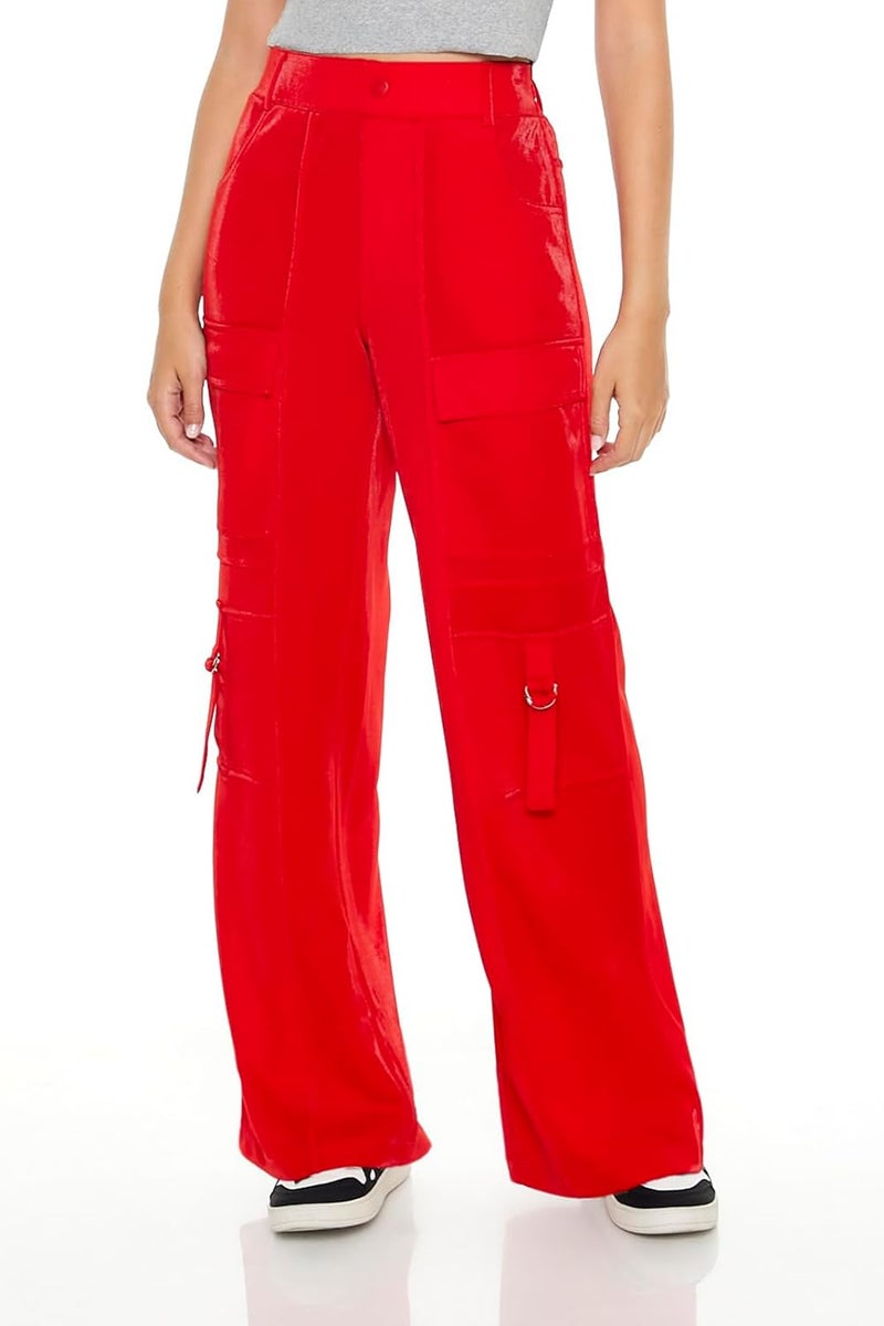 FOREVER 21 Womens Wide-Leg Utility Cargo Pants - Image 1